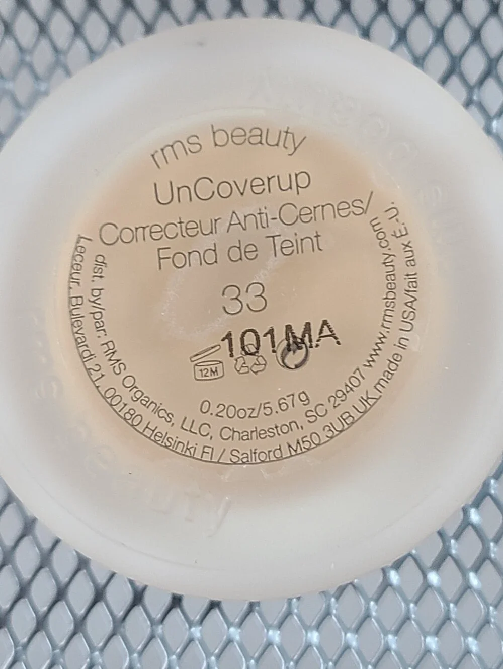 RMS Beauty UnCoverup Cream Concealer .20 Oz Golden Oat